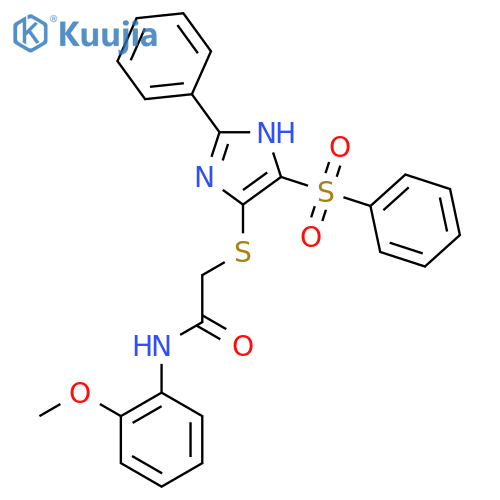 2-{4-(benzenesulfonyl)-2-phenyl-1H-imidazol-5-ylsulfanyl}-N-(2-methoxyphenyl)acetamide structure