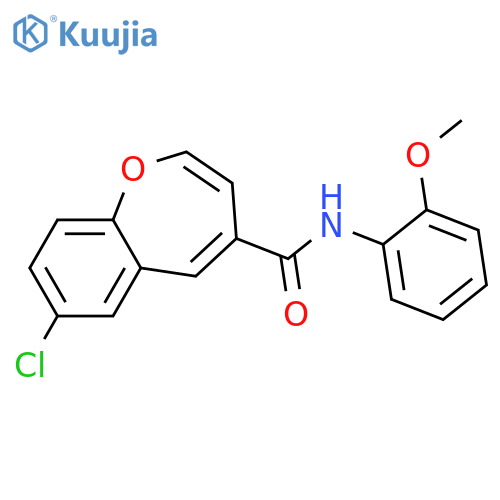 7-chloro-N-(2-methoxyphenyl)-1-benzoxepine-4-carboxamide structure