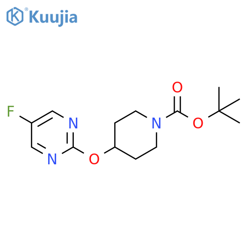 1-Piperidinecarboxylic acid, 4-[(5-fluoro-2-pyrimidinyl)oxy]-, 1,1-dimethylethyl ester structure