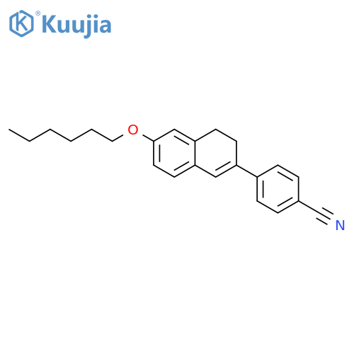 Benzonitrile, 4-[6-(hexyloxy)-3,4-dihydro-2-naphthalenyl]- structure