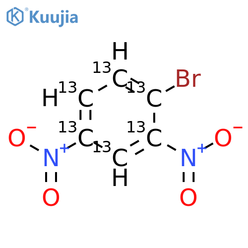1-Bromo-2,4-dinitro-benzene-1,2,3,4,5,6-13C6 structure