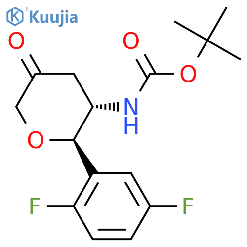 tert-butyl N-[(2R,3S)-2-(2,5-difluorophenyl)-5-oxooxan-3-yl]carbamate structure