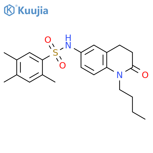 N-(1-butyl-2-oxo-1,2,3,4-tetrahydroquinolin-6-yl)-2,4,5-trimethylbenzene-1-sulfonamide structure