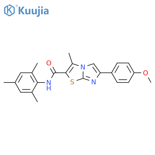 6-(4-methoxyphenyl)-3-methyl-N-(2,4,6-trimethylphenyl)imidazo2,1-b1,3thiazole-2-carboxamide structure