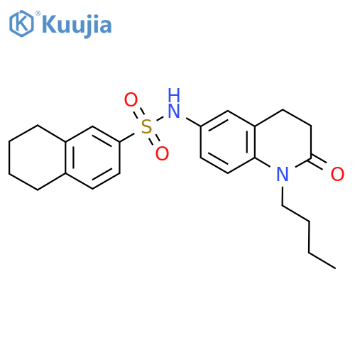 N-(1-butyl-2-oxo-1,2,3,4-tetrahydroquinolin-6-yl)-5,6,7,8-tetrahydronaphthalene-2-sulfonamide structure