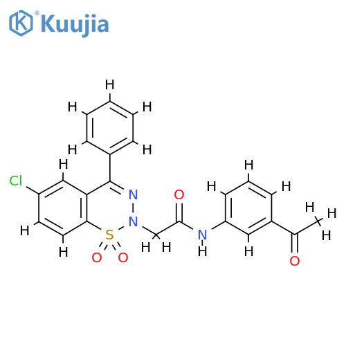 N-(3-acetylphenyl)-2-(6-chloro-1,1-dioxo-4-phenyl-2H-1lambda6,2,3-benzothiadiazin-2-yl)acetamide structure