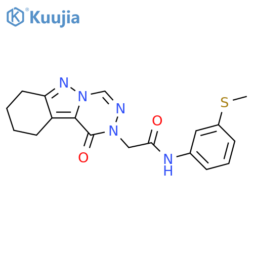 N-3-(methylsulfanyl)phenyl-2-{1-oxo-1H,2H,7H,8H,9H,10H-1,2,4triazino4,5-bindazol-2-yl}acetamide structure