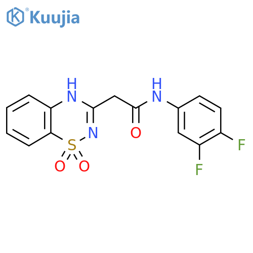 N-(3,4-difluorophenyl)-2-(1,1-dioxo-2H-1lambda6,2,4-benzothiadiazin-3-yl)acetamide structure