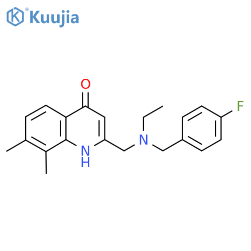 2-Ethyl(4-fluorophenyl)methylaminomethyl-7,8-dimethyl-4(1H)-quinolinone structure