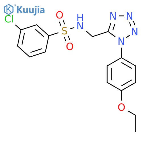 3-chloro-N-{1-(4-ethoxyphenyl)-1H-1,2,3,4-tetrazol-5-ylmethyl}benzene-1-sulfonamide structure
