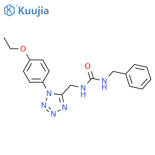 1-benzyl-3-{1-(4-ethoxyphenyl)-1H-1,2,3,4-tetrazol-5-ylmethyl}urea structure