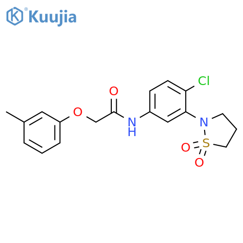 N-4-chloro-3-(1,1-dioxo-1lambda6,2-thiazolidin-2-yl)phenyl-2-(3-methylphenoxy)acetamide structure