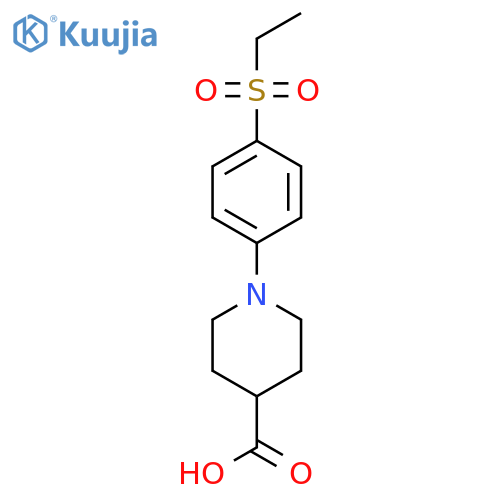 1-[4-(Ethylsulfonyl)phenyl]piperidine-4-carboxylic acid structure