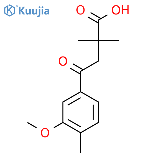 2,2-Dimethyl-4-(3-methoxy-4-methylphenyl)-4-oxobutyric acid structure