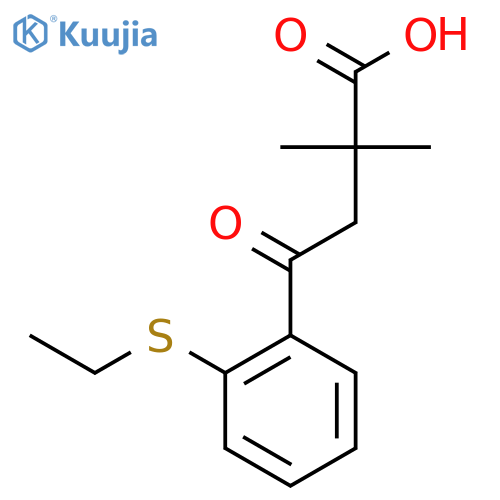 2,2-Dimethyl-4-2-(ethylthio)phenyl-4-oxobutyric acid structure