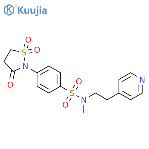 N-methyl-N-2-(pyridin-4-yl)ethyl-4-(1,1,3-trioxo-1lambda6,2-thiazolidin-2-yl)benzene-1-sulfonamide structure