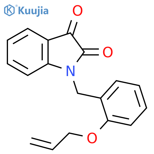 1-{2-(prop-2-en-1-yloxy)phenylmethyl}-2,3-dihydro-1H-indole-2,3-dione structure
