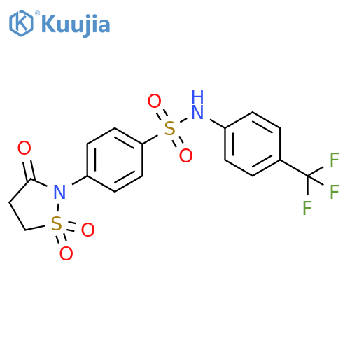 N-4-(trifluoromethyl)phenyl-4-(1,1,3-trioxo-1lambda6,2-thiazolidin-2-yl)benzene-1-sulfonamide structure