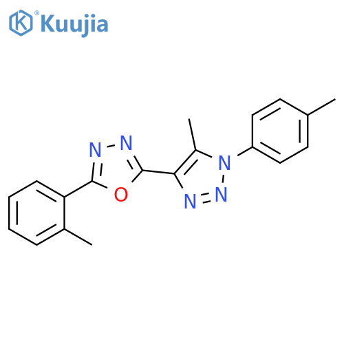 2-5-methyl-1-(4-methylphenyl)-1H-1,2,3-triazol-4-yl-5-(2-methylphenyl)-1,3,4-oxadiazole structure