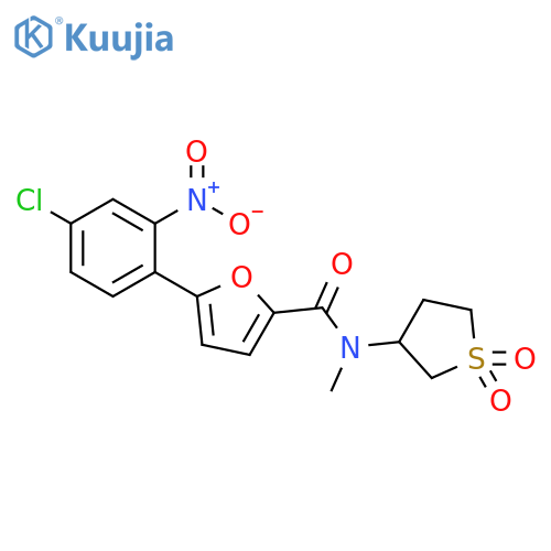 5-(4-chloro-2-nitrophenyl)-N-(1,1-dioxo-1lambda6-thiolan-3-yl)-N-methylfuran-2-carboxamide structure