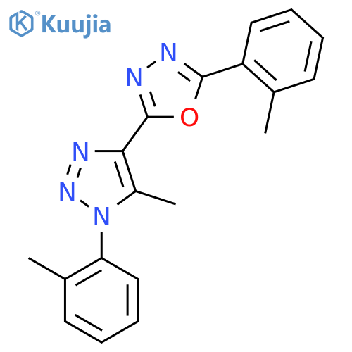 2-5-methyl-1-(2-methylphenyl)-1H-1,2,3-triazol-4-yl-5-(2-methylphenyl)-1,3,4-oxadiazole structure