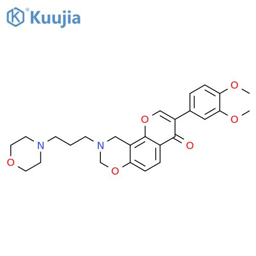 3-(3,4-dimethoxyphenyl)-9-3-(morpholin-4-yl)propyl-4H,8H,9H,10H-chromeno8,7-e1,3oxazin-4-one structure