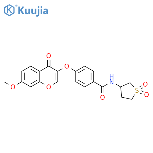 N-(1,1-dioxo-1lambda6-thiolan-3-yl)-4-(7-methoxy-4-oxo-4H-chromen-3-yl)oxybenzamide structure