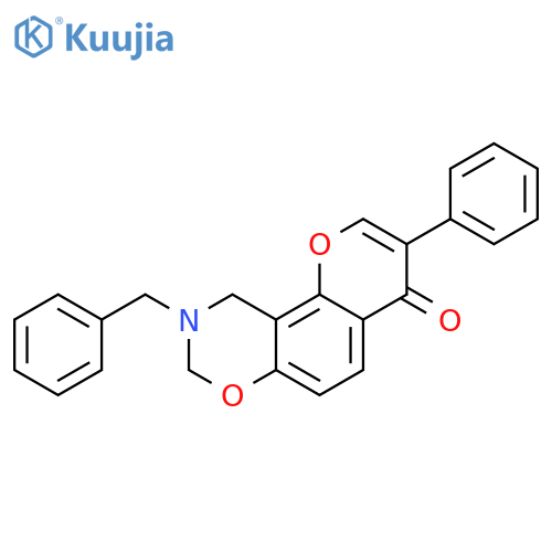 9-benzyl-3-phenyl-4H,8H,9H,10H-chromeno8,7-e1,3oxazin-4-one structure