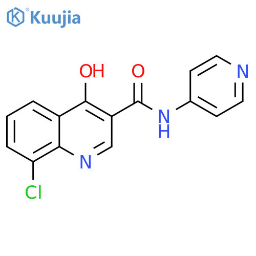 8-chloro-4-hydroxy-N-(pyridin-4-yl)quinoline-3-carboxamide structure