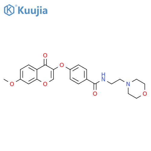 4-(7-methoxy-4-oxo-4H-chromen-3-yl)oxy-N-2-(morpholin-4-yl)ethylbenzamide structure