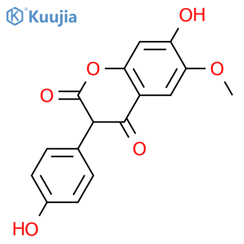 7-Hydroxy-3-(4-hydroxyphenyl)-6-methoxy-3H-benzopyran-2,4-dione; (+)-form structure