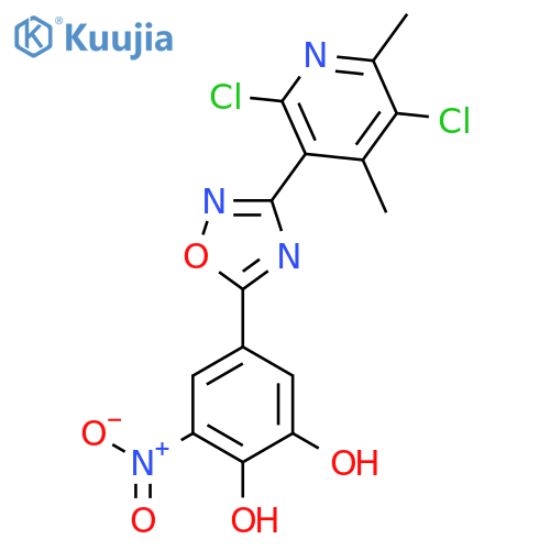 5-[3-(2,5-Dichloro-4,6-dimethylpyridin-3-yl)-1,2,4-oxadiazol-5-yl]-3-nitrobenzene-1,2-diol structure