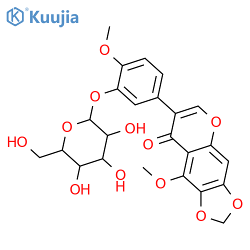 3',4',5,6,7-Pentahydroxyisoflavone; 6,7-Methylene, 4',5-di-Me ether, 3'-O-β-D-glucopyranoside structure