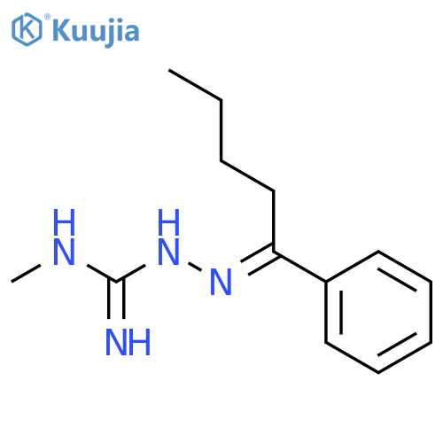 Hydrazinecarboximidamide, N-methyl-2-(1-phenylpentylidene)- structure