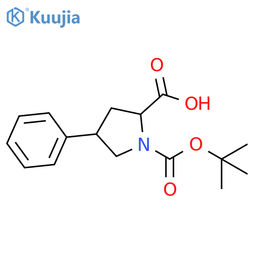 1-(tert-butoxy)carbonyl-4-phenylpyrrolidine-2-carboxylic acid, Mixture of diastereomers structure