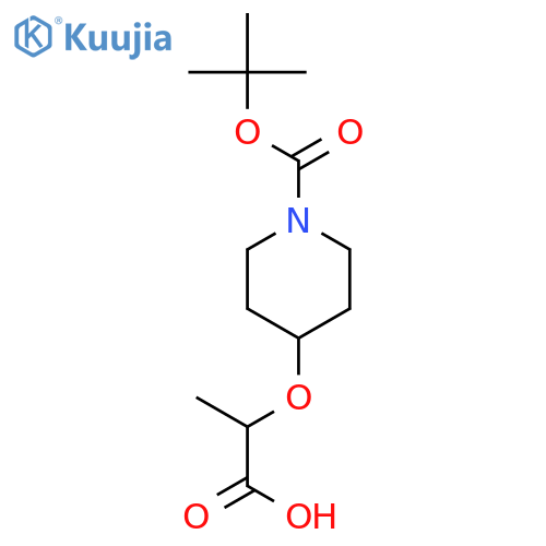 2-{[1-(tert-Butoxycarbonyl)-4-piperidinyl]-oxy}propanoic acid structure