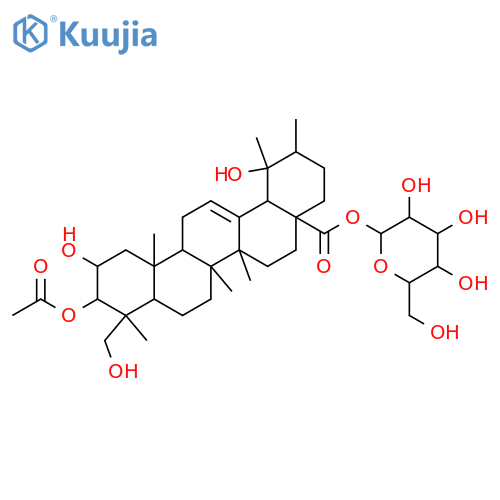 Urs-12-en-28-oic acid, 2-(acetyloxy)-3,19,23-trihydroxy-, β-D-glucopyranosyl ester, (2α,3β,4α)- (9CI) structure