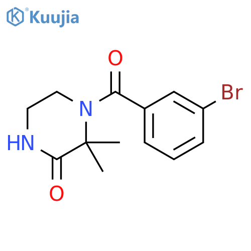 4-(3-bromobenzoyl)-3,3-dimethylpiperazin-2-one structure