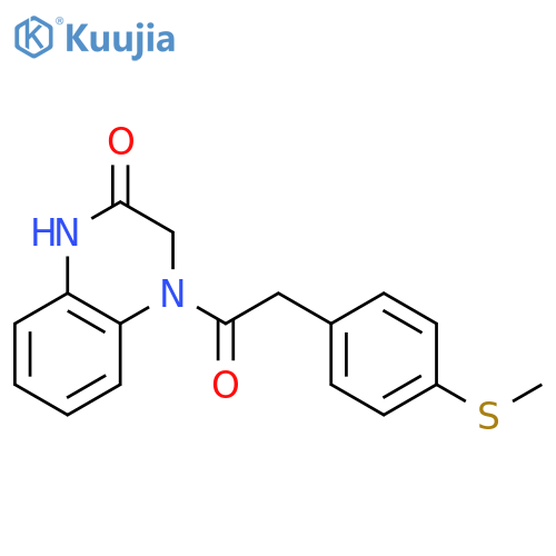4-{2-4-(methylsulfanyl)phenylacetyl}-1,2,3,4-tetrahydroquinoxalin-2-one structure