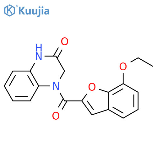 4-(7-ethoxy-1-benzofuran-2-carbonyl)-1,2,3,4-tetrahydroquinoxalin-2-one structure