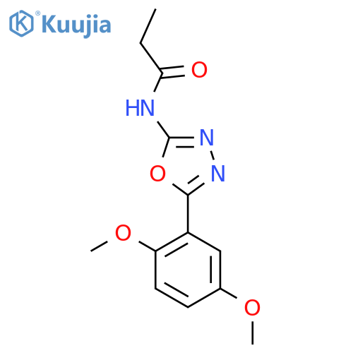 N-5-(2,5-dimethoxyphenyl)-1,3,4-oxadiazol-2-ylpropanamide structure