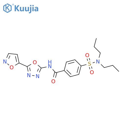 4-(dipropylsulfamoyl)-N-5-(1,2-oxazol-5-yl)-1,3,4-oxadiazol-2-ylbenzamide structure