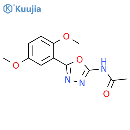 N-5-(2,5-dimethoxyphenyl)-1,3,4-oxadiazol-2-ylacetamide structure