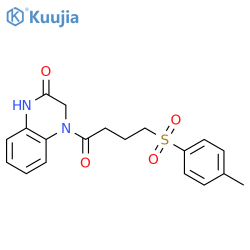 4-4-(4-methylbenzenesulfonyl)butanoyl-1,2,3,4-tetrahydroquinoxalin-2-one structure