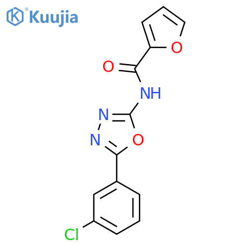 N-5-(3-chlorophenyl)-1,3,4-oxadiazol-2-ylfuran-2-carboxamide structure