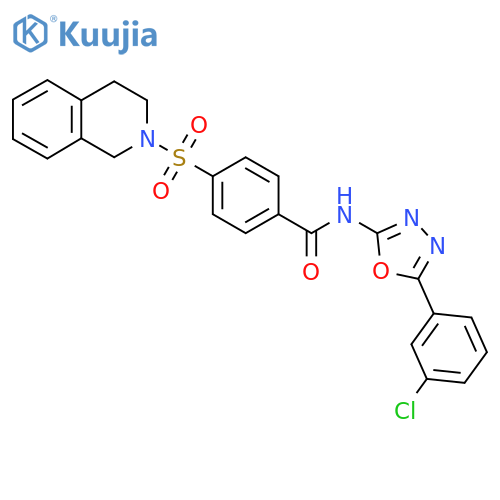 N-5-(3-chlorophenyl)-1,3,4-oxadiazol-2-yl-4-(1,2,3,4-tetrahydroisoquinoline-2-sulfonyl)benzamide structure