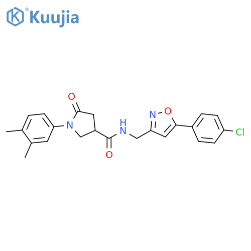 N-{5-(4-chlorophenyl)-1,2-oxazol-3-ylmethyl}-1-(3,4-dimethylphenyl)-5-oxopyrrolidine-3-carboxamide structure