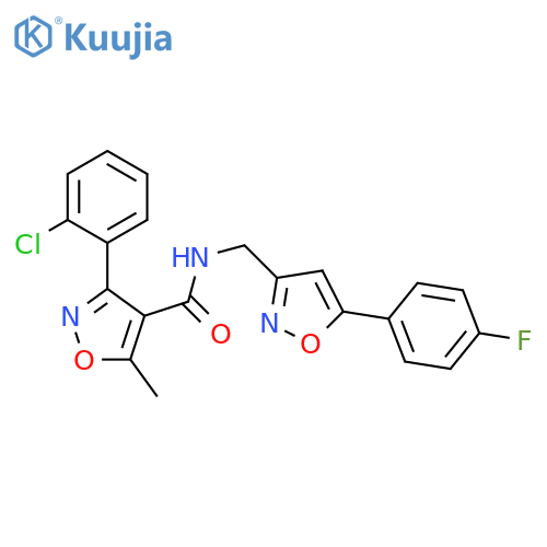 3-(2-chlorophenyl)-N-{5-(4-fluorophenyl)-1,2-oxazol-3-ylmethyl}-5-methyl-1,2-oxazole-4-carboxamide structure