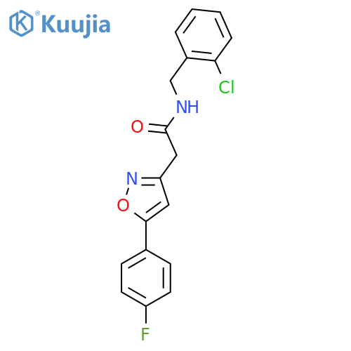 N-(2-chlorophenyl)methyl-2-5-(4-fluorophenyl)-1,2-oxazol-3-ylacetamide structure
