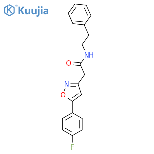 2-5-(4-fluorophenyl)-1,2-oxazol-3-yl-N-(2-phenylethyl)acetamide structure